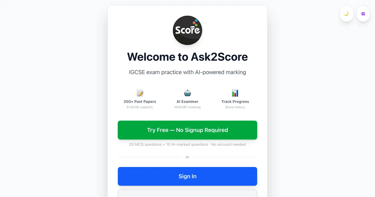 Ask2Score screenshot