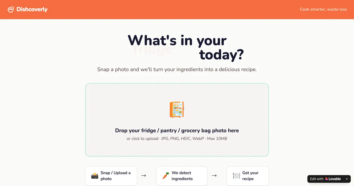 Dishcoverly screenshot