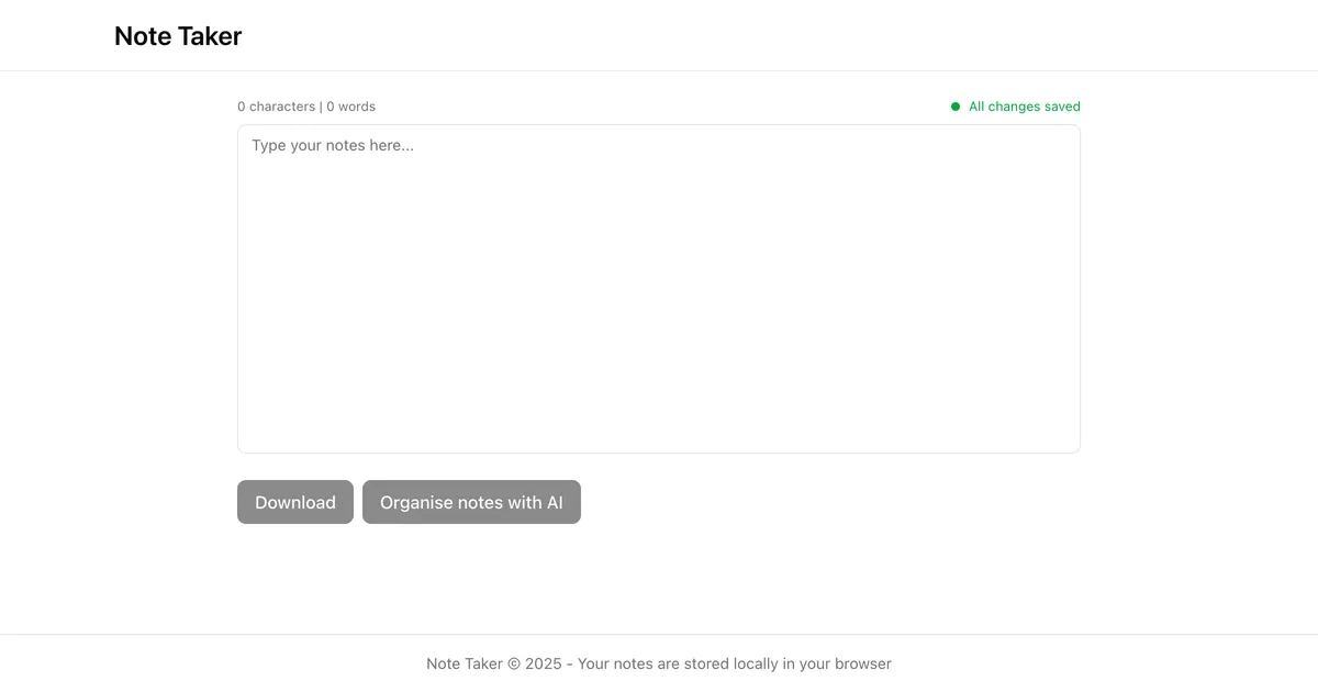 Notetaker screenshot