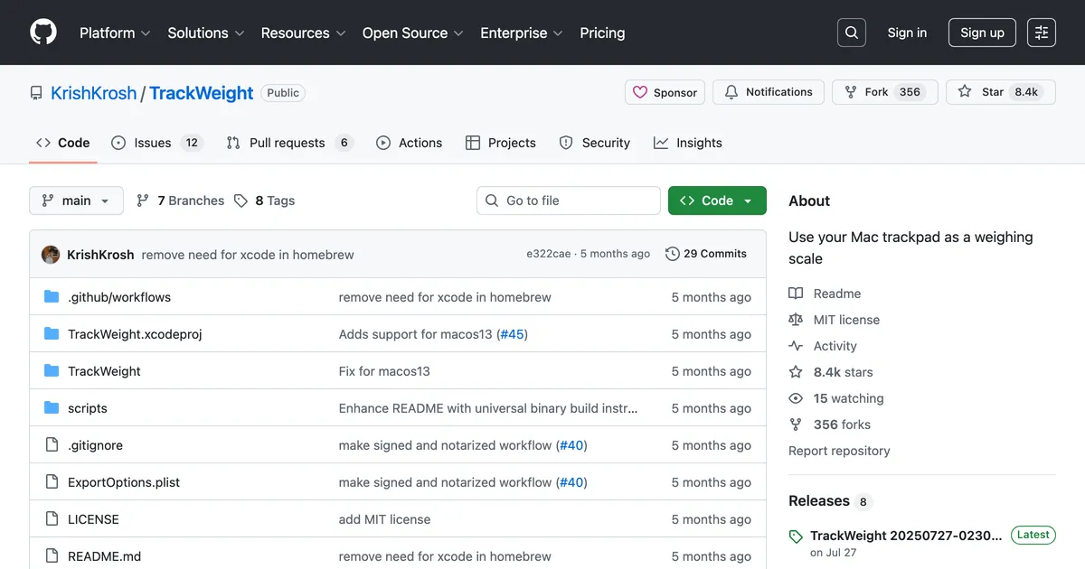 TrackWeight screenshot