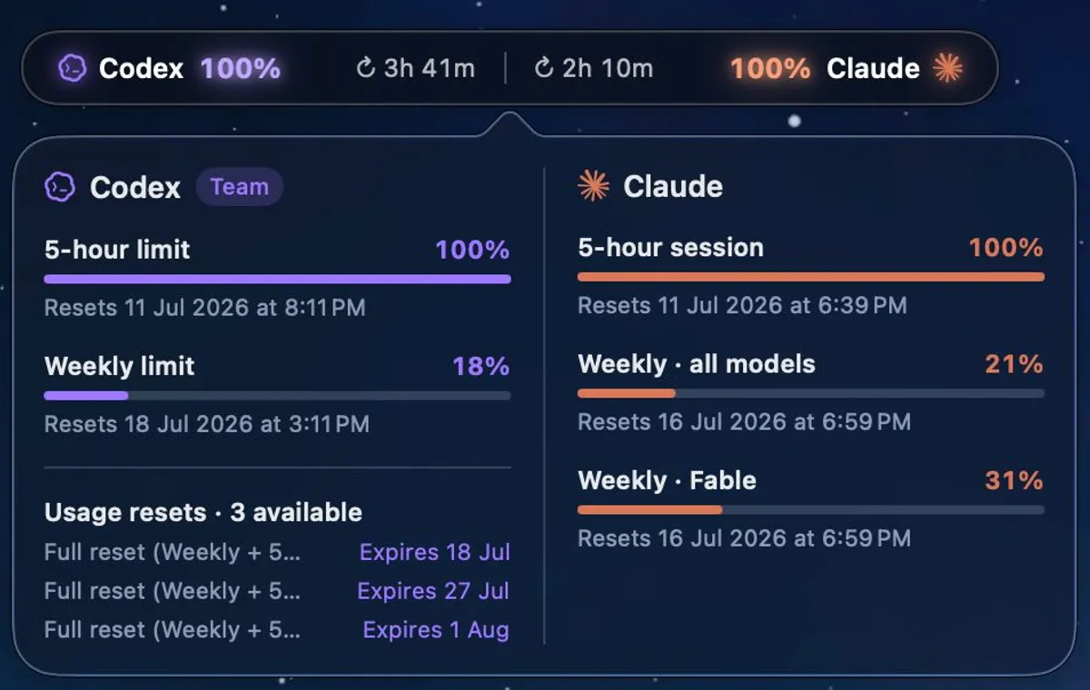 Usage Widget screenshot